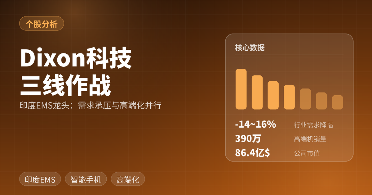 中信证券财富管理个股点评：Dixon 科技面临三线作战，增长轨迹承压