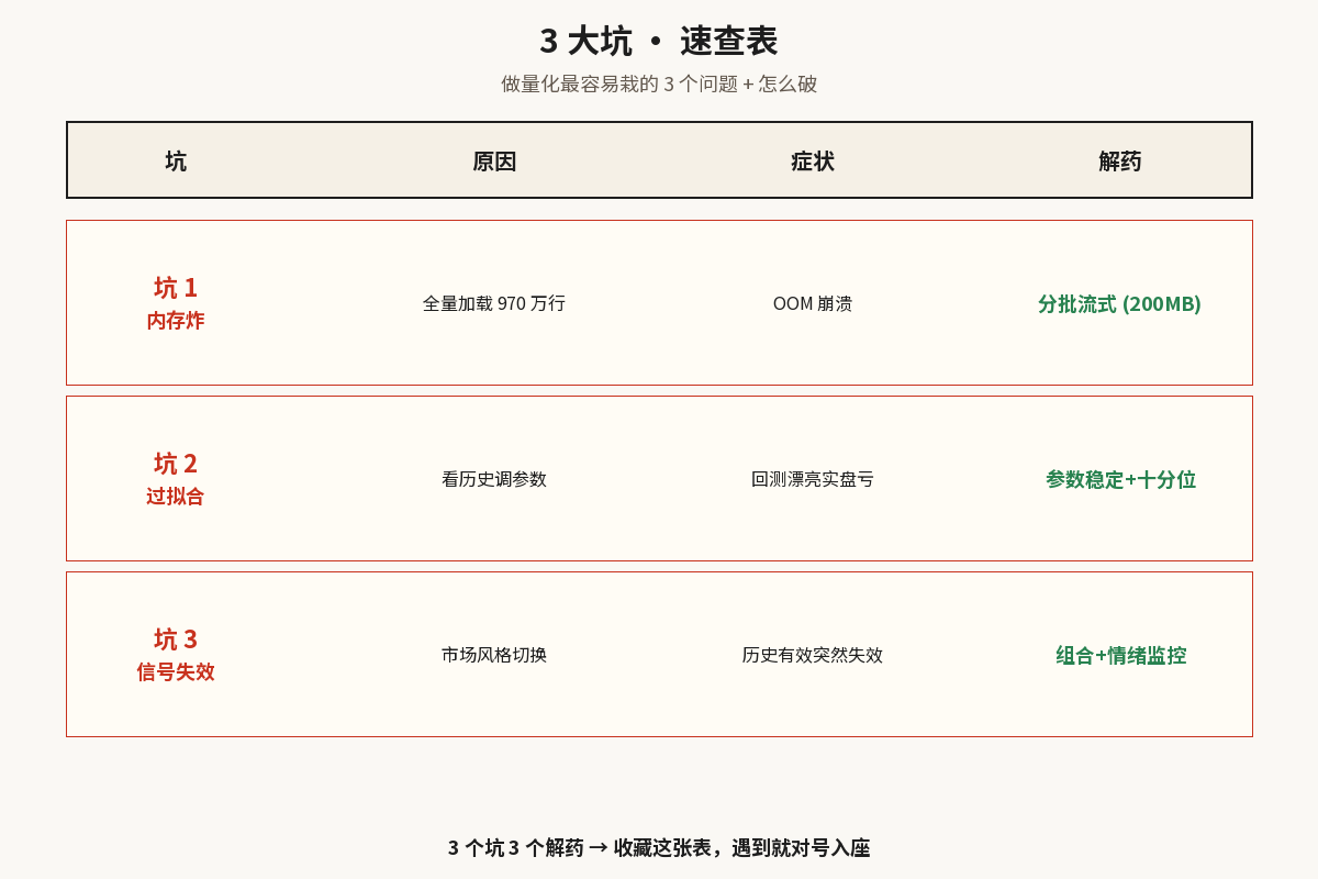 3 大坑速查表